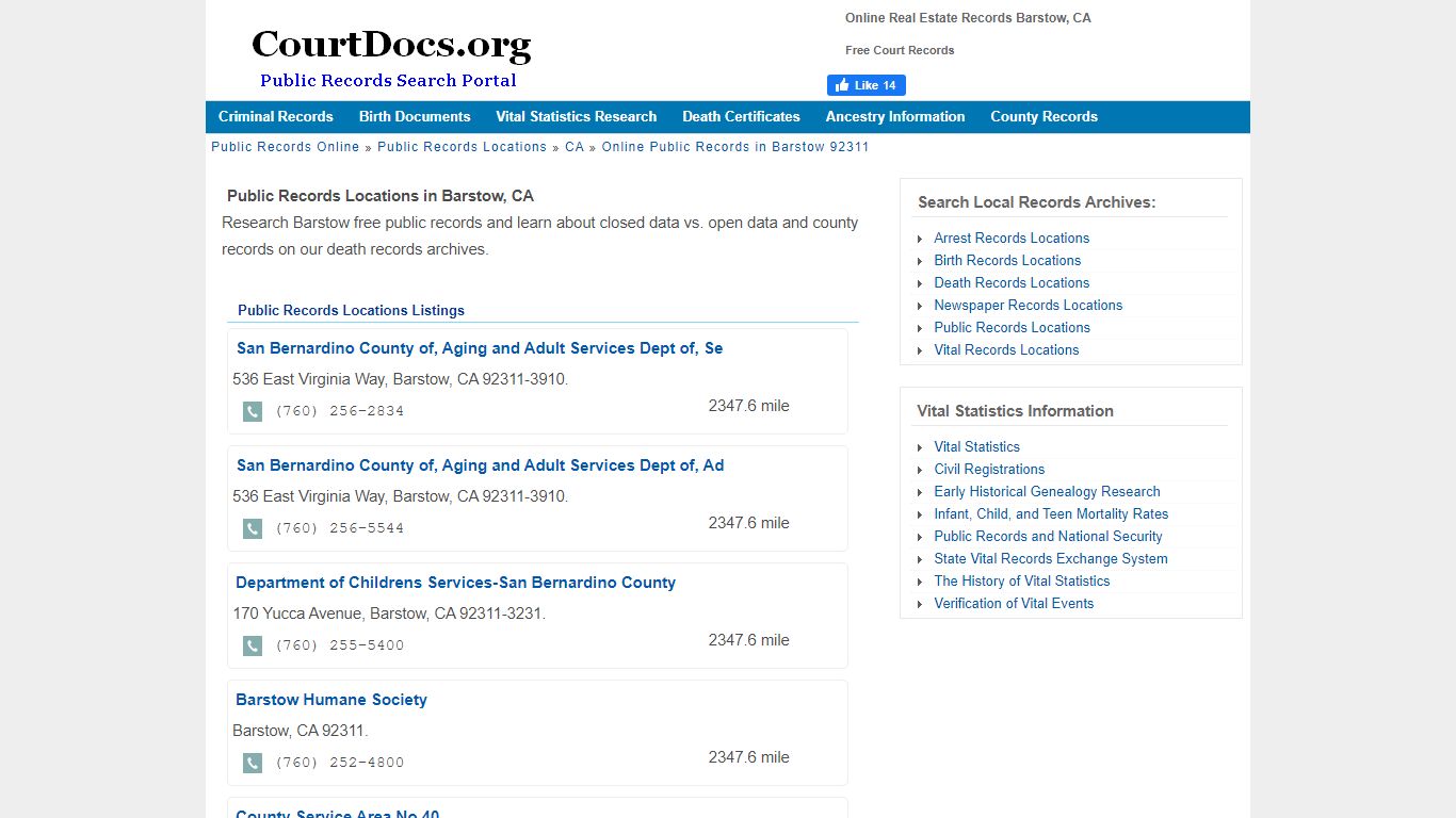 Online Real Estate Records Barstow, CA - Free Court Records