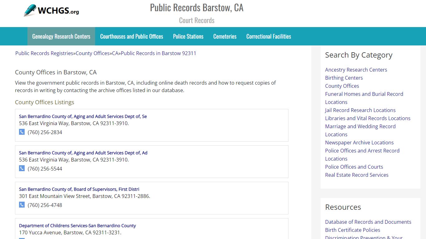 Public Records Barstow, CA - Court Records - wchgs.org